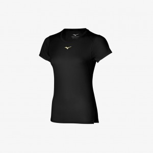 Black Mizuno DRYAEROFLOW TEE | CA_MZN50273