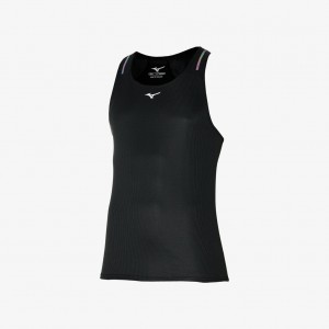 Black Mizuno DRY AEROFLOW TANK | CA_MZN48324