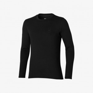 Black Mizuno LONG SLEEVE SHIRT SR4 | CA_MZN89727