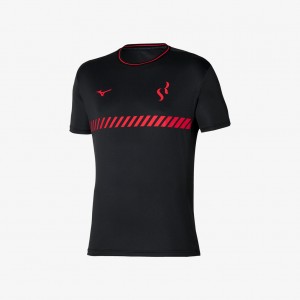 Black Mizuno TRAINING TEE SR4 | CA_MZN56137