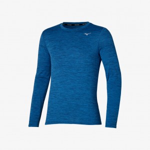 Blue Mizuno IMPULSE LS TEE | CA_MZN43925