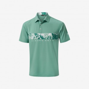 Green Mizuno MIZUNO CALI STRIPE POLO | CA_MZN19842