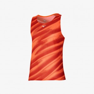 Orange Mizuno DRY AEROFLOW GRAPHIC TANK | CA_MZN57757