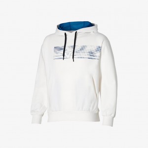 White Mizuno ATHLETICS GRAPHIC HOODIE | CA_MZN29593