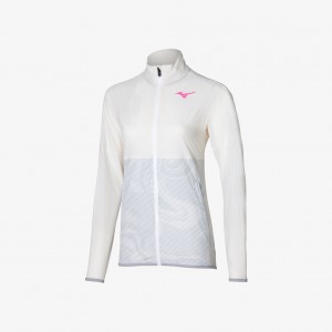 White Mizuno CHARGE PRINTED JACKET | CA_MZN86015