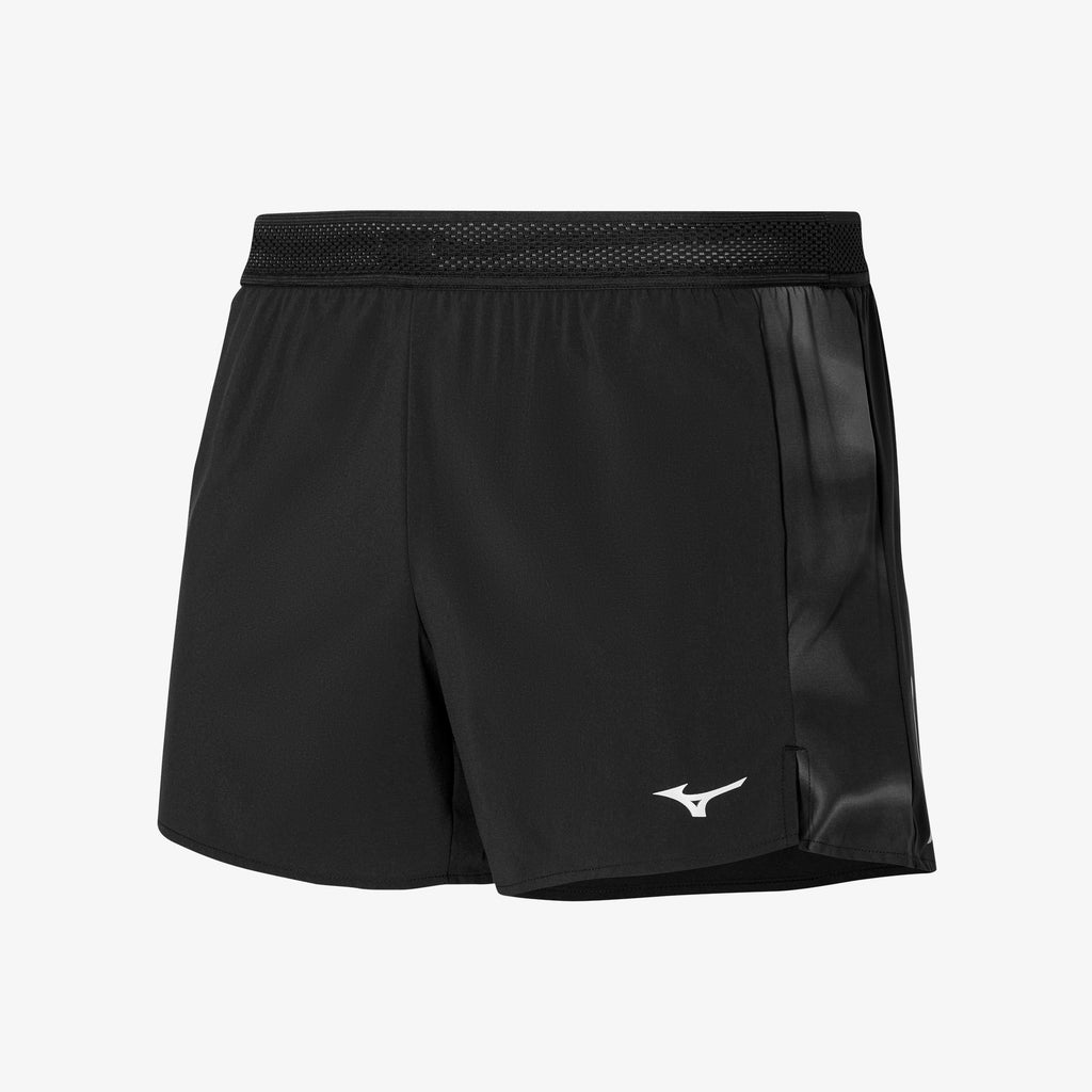 Black Mizuno AERO SPLIT 4.5 SHORT | CA_MZN58574