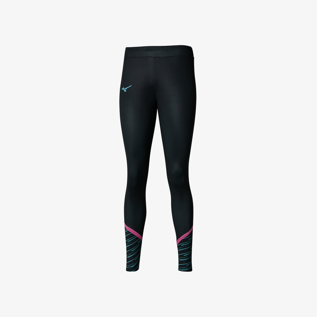 Black Mizuno ATHELETIC GRAPHIC LEGGINGS | CA_MZN51739