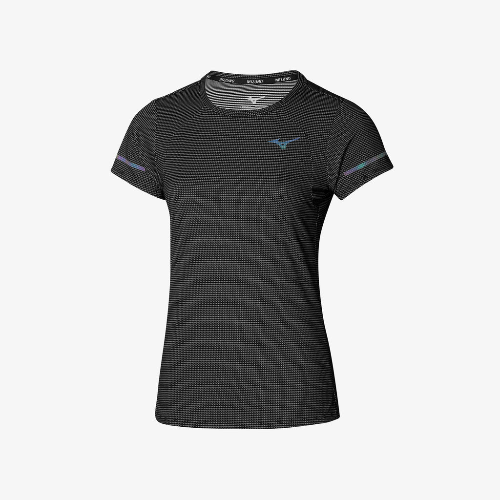 Black Mizuno DRYAEROFLOW UNDYED BLACK TEE | CA_MZN70042