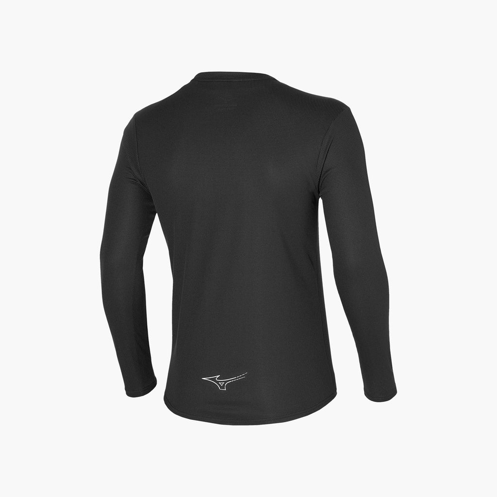 Black Mizuno DRY AEROFLOW LONG SLEEVE HALF ZIP | CA_MZN16606