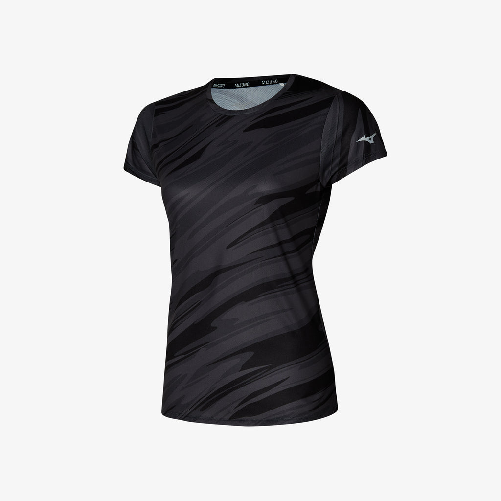 Black Mizuno IMPULSE CORE GRAPHIC TEE | CA_MZN67044