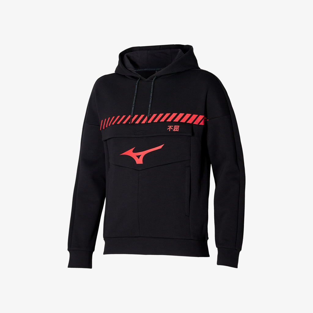 Black Mizuno SWEAT HOODY SR4 | CA_MZN13277