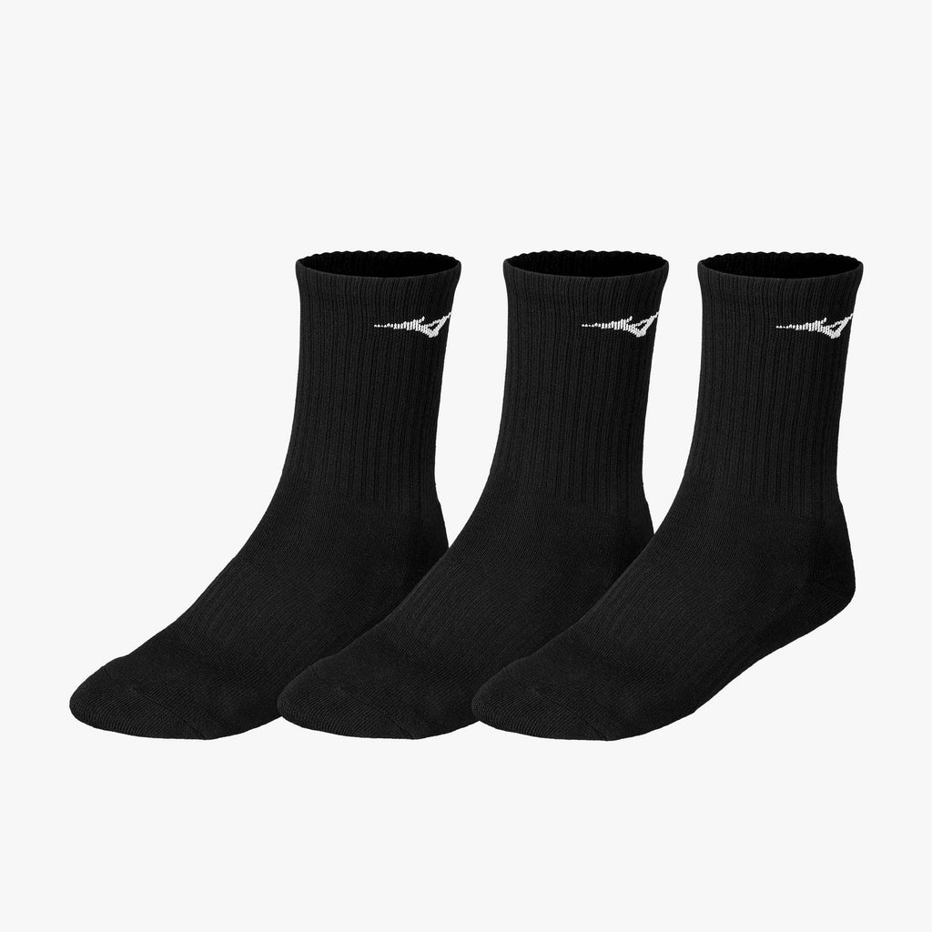 Black Mizuno TRAINING CREW SOCKS (3 PACK) | CA_MZN81386