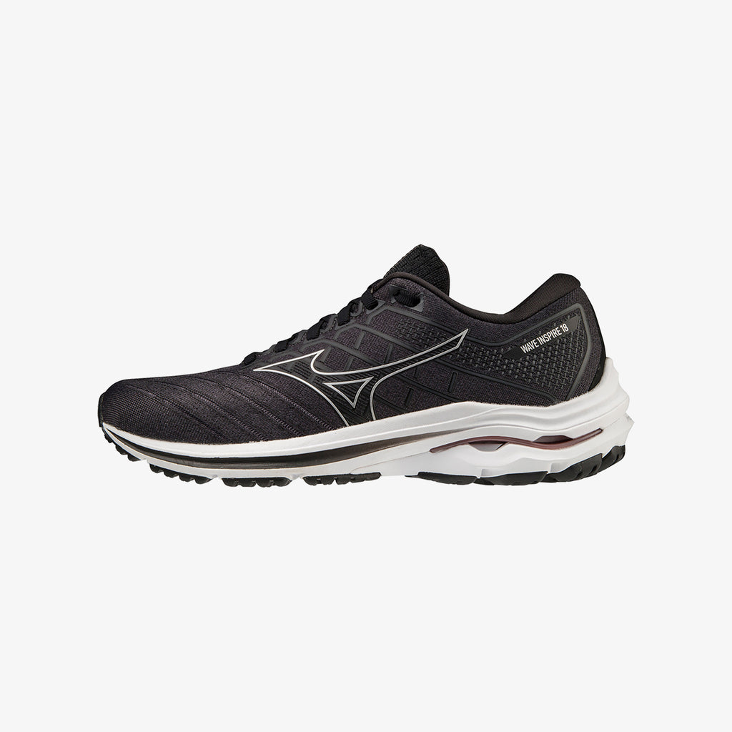 Black Silver Mizuno WAVE INSPIRE 18 D WIDE | CA_MZN65256