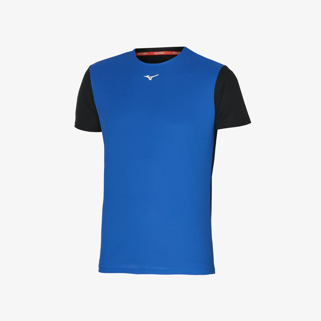 Blue Black Mizuno DRY AEROFLOW TEE | CA_MZN37684