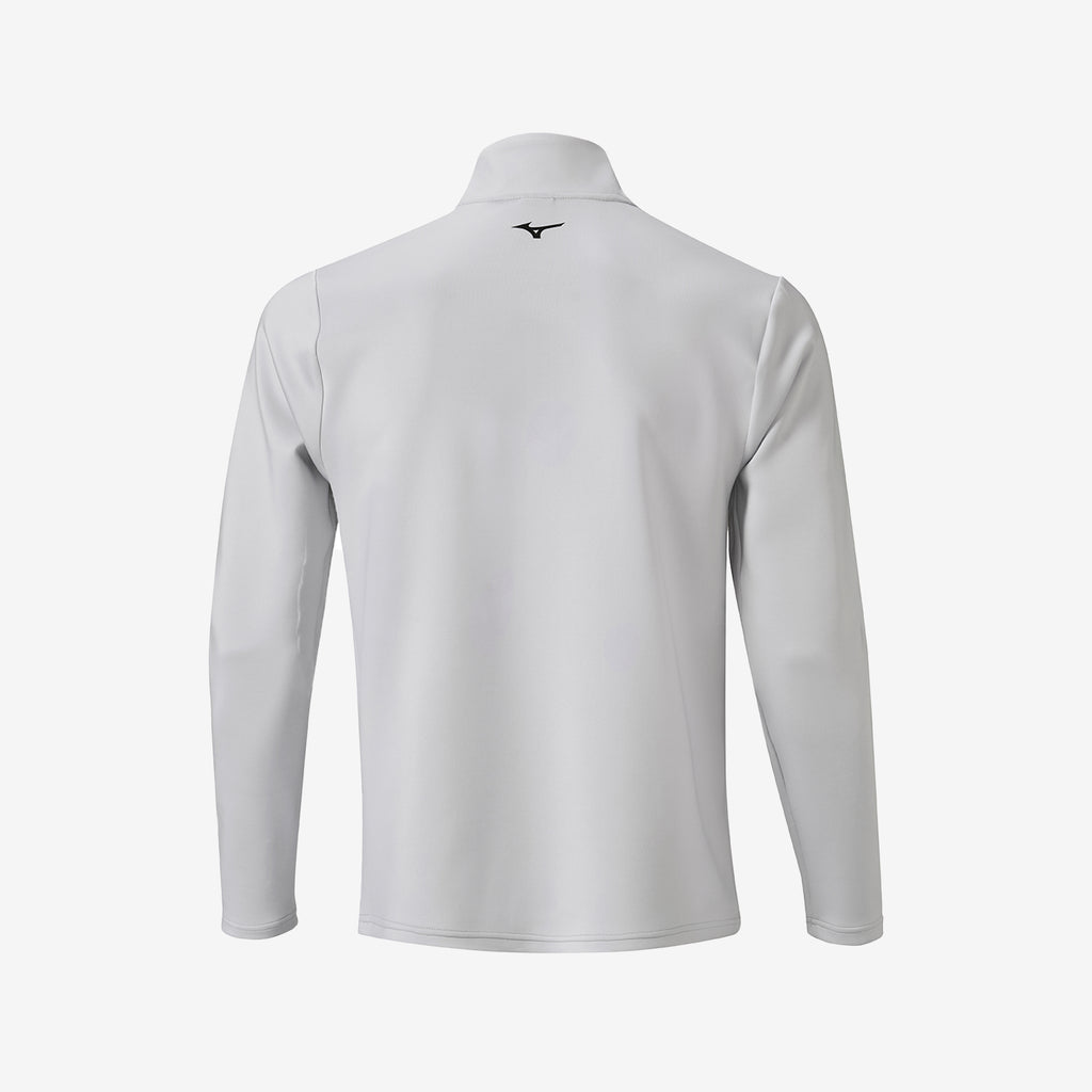 White Mizuno BREEZE T STRIPE QUARTER ZIP | CA_MZN45221