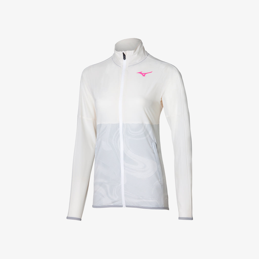 White Mizuno CHARGE PRINTED JACKET | CA_MZN86015