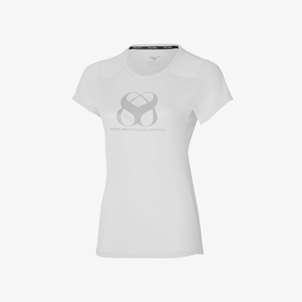 White Mizuno MIZUNO TWO LOOPS 8 TEE | CA_MZN87629